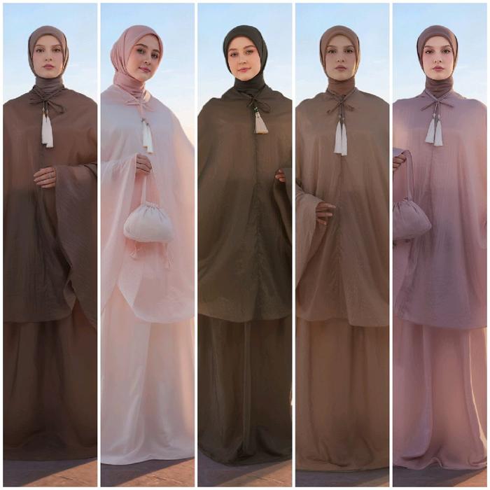 MANDJHA Khansa Travel Prayer Set Raya By IVAN GUNAWAN - Mukena Muslim Modest ORIGINAL