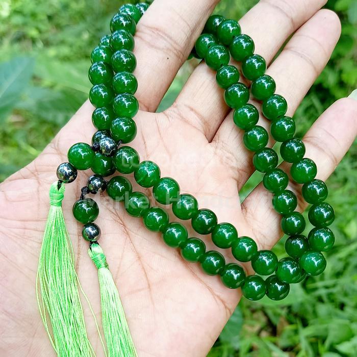 Tasbih Batu Giok Hijau Asli Tasbih Batu Giok 33 Butir Tasbih Giok Tbk