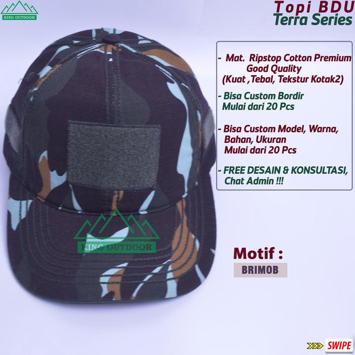Topi Tactical Outdoor BDU Style Motif BRIMOB - Nyaman Dipakai Untuk Berbagai Kegiatan