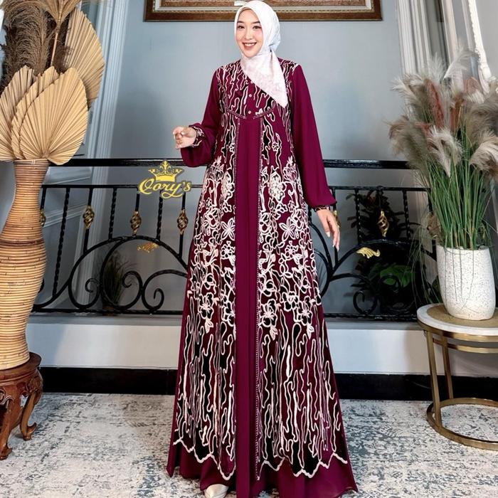 ￼ALMAHYRA- Gamis Qory’s Super Premium Quality 027 Natasya Full puring Payet Dress Kekinian Terbaru t