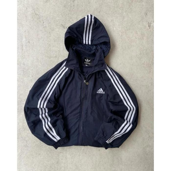 Jaket Parasut Outdoor Adidas waterproof Fulltag&Lebel Hoodie Bisa Dilepas//Jaket Windbreakers Adidas