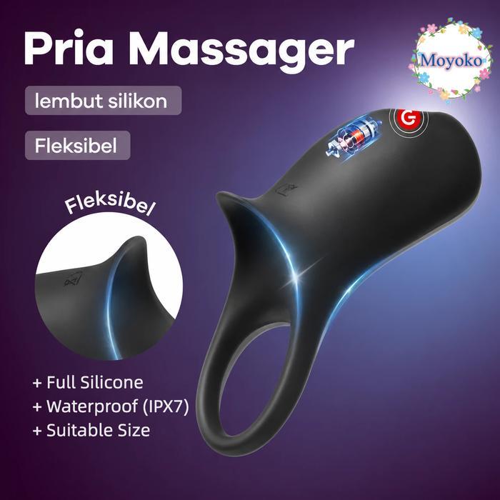 ROK PANJANG Moyoko-APP Remote Kontrol Alat Pijat Pria Silicone Lembut –Ring Delay-Ring Silikon-Pria 