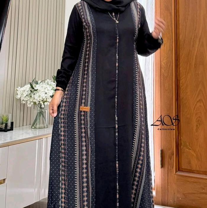 Daily Dress Azwa Hitam Brand Azwa by Saulinstore Muslim Gamis Baju Busui