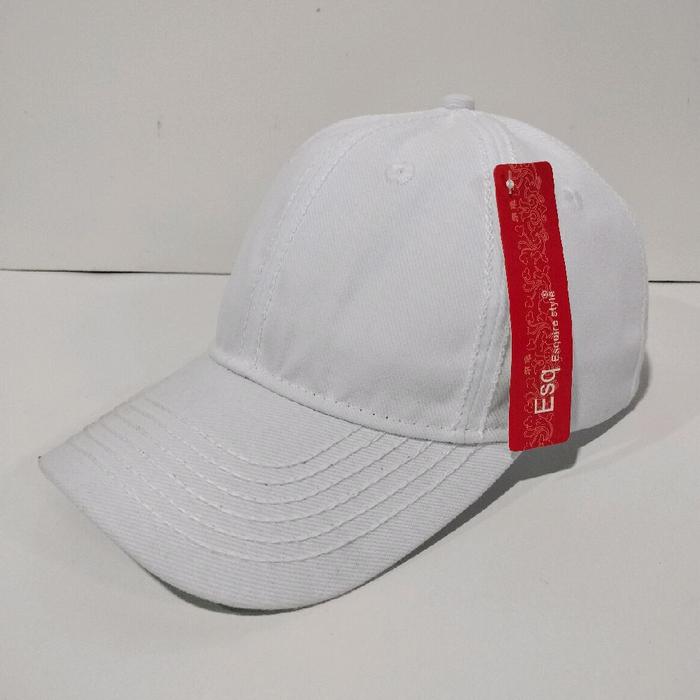 Topi Baseball Polos warna putih Pria Dewasa Distro Ring Cakop Besi Rafel Kanpas Dewasa Cotton 100 Kh