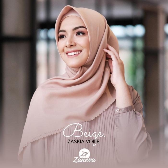 Zaneva - Hijab Segi Empat Polos Lasercuting Zaskia Series Jilbab Wanita kekinian Kerudung Perempuan 