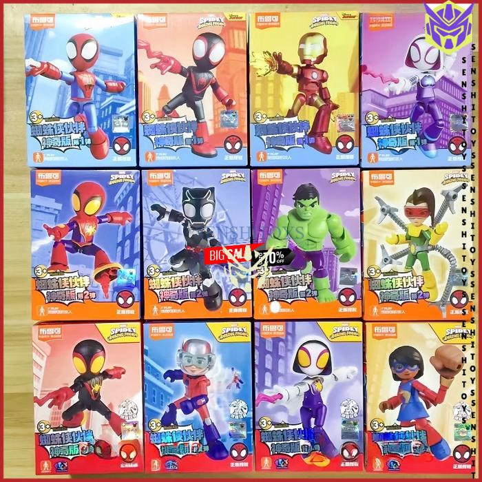 Figure Blokees Superhero Marvel Spider Man-Iron Man-Hulk