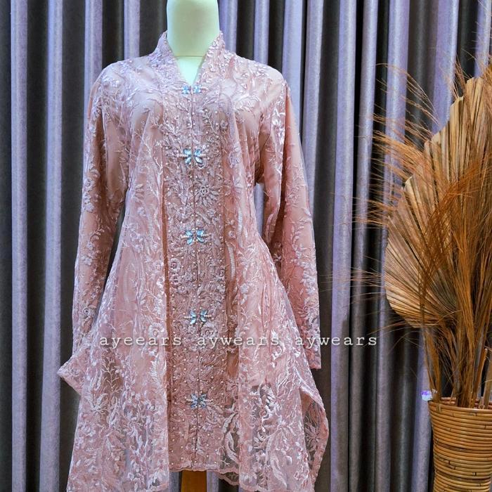 [Hanya Atasan] Kebaya Tunik Kurung Modern / Kebaya Tulle Busui Juwita / Kebaya Kurung Melayu Bordir 