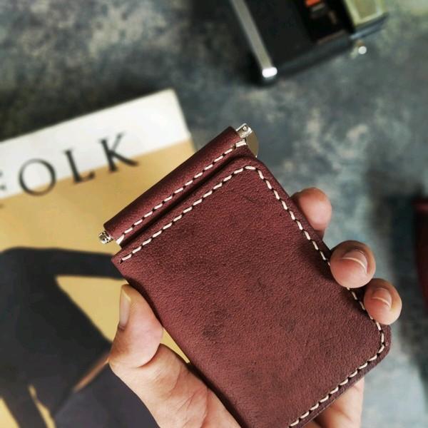 Dompet Kulit Pria Kerbau Handmade dengan Clip Uang - dompet kartu cowok