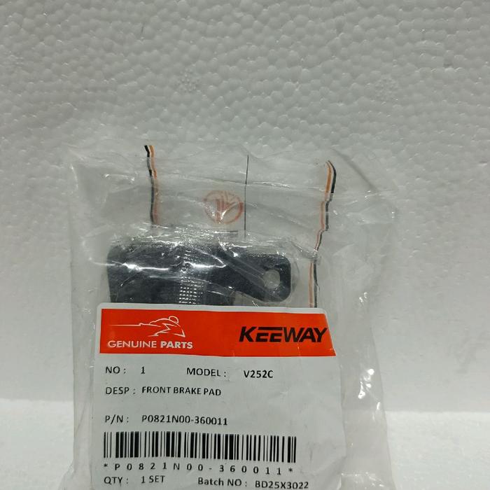Kampas Rem Depan Keeway Benda Morbidelli C252V, V252C, Napoleon Bob 250 Original Part P0821N00-36001