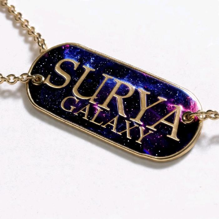 Kalung Liontin Tulisan Surya Galaxy Aksesori Fashion Elegan untuk Tampilan Istimewa dan Nyaman
