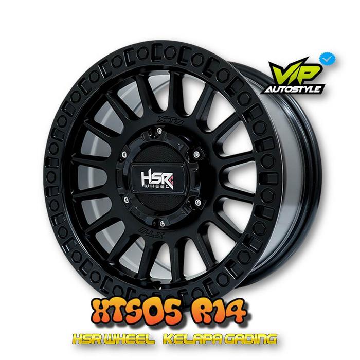HSR Wheel Pulo Gadung Velg R14 HSR XTS05 4x114,3 - 5x114,3 Hitam untuk Kijang Super Calya Rush Konde