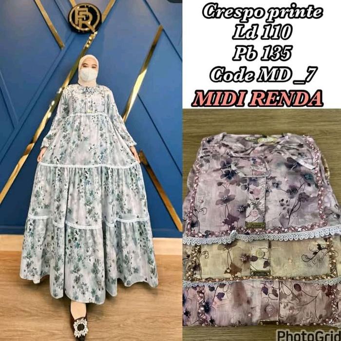 gamis frilla payet murah, crespo elegan, dress wanita mewah dan anggun