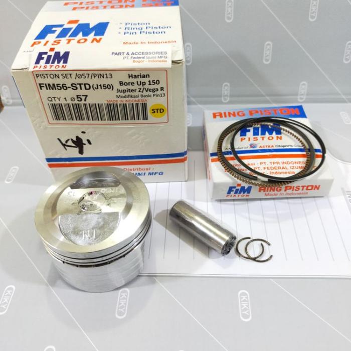 PRODUK ASLI PISTON SEHER KIT SET FIM 56 ukuran 57 57,5 58 58,5 59 mm pen pin 13 mm jupiter z vega cr