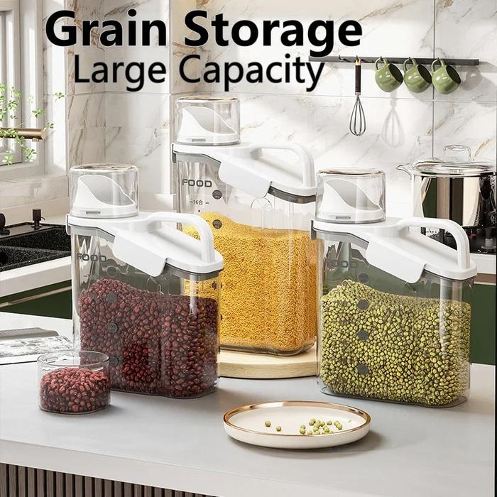 Airtight Grain Jar Storage Large Size with Lid Cereal Dispenser Cereal Container Storage Box Rice Di