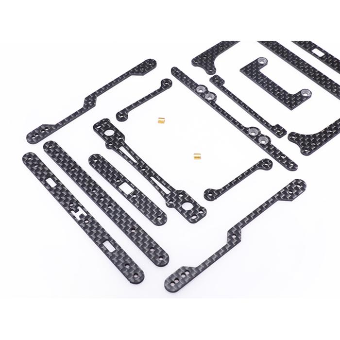 1Set AR Chassis Serat Karbon Pelat Set FRP + Rem + Side Tetap Kit