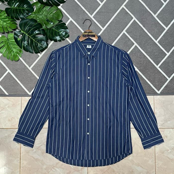 Kemeja Katun Uniqlo | Uniqlo Kemeja Katun | Uniqlo Shirt | Uniqlo | Kemeja Salur Uniqlo | Uniqlo Str