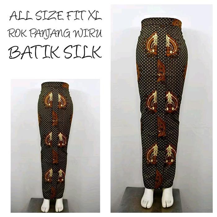 Rok Span Panjang Wiru Wiron Batik Silk Fit Xl
