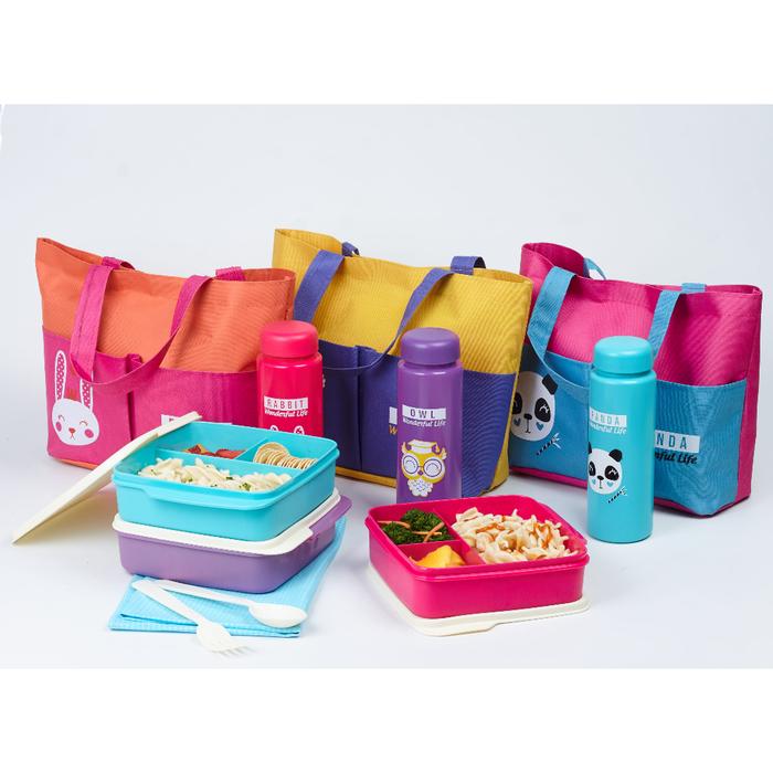 Tas Shuga Lunch Bag set of 4 pcs/ Kotak makan set dengan tas bekal - Panda Houseware