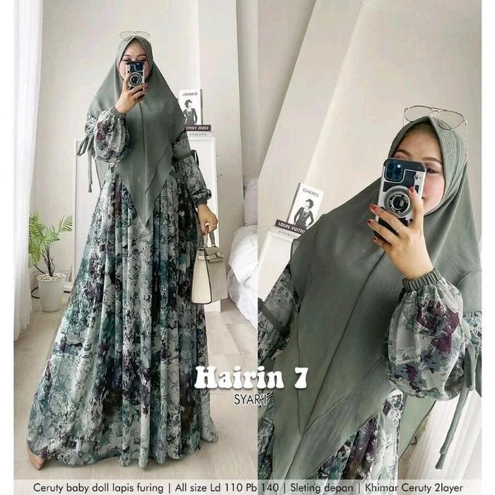 HAIRIN 7 SYARI GAMIS CERUTY MOTIF READY SIAP KIRIM