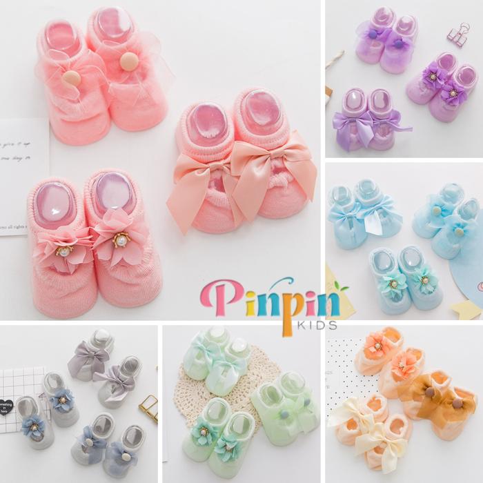 Pinpin Kids - Kaos Kaki Bayi Perempuan Newborn 0-12 Bulan Import Kualitas Premium Korea Motif 3 Jeni