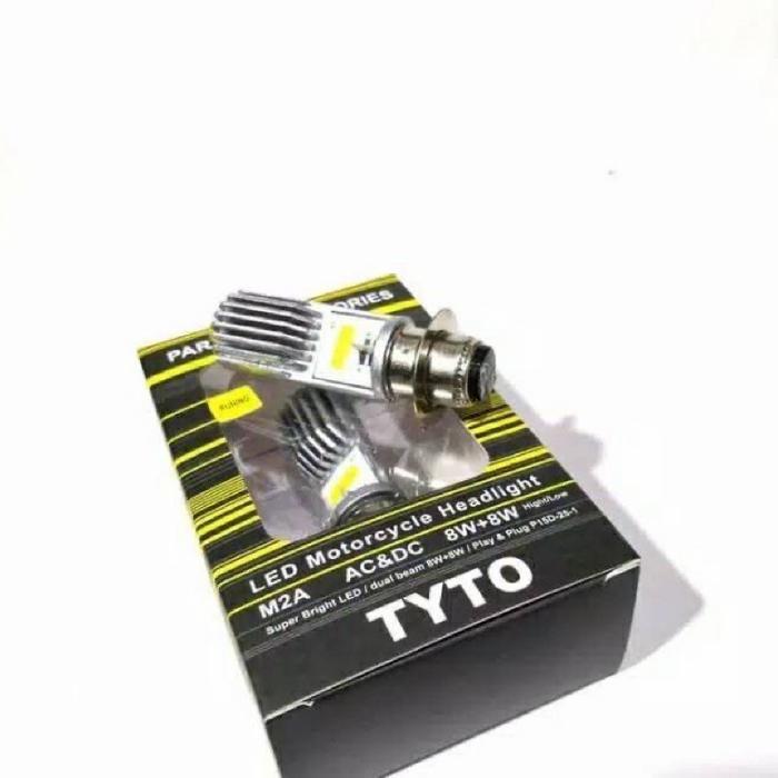 Bohlam lampu depan LED TYTO AC DC 8W-8W2 SiSi,Motor bebek all metik.