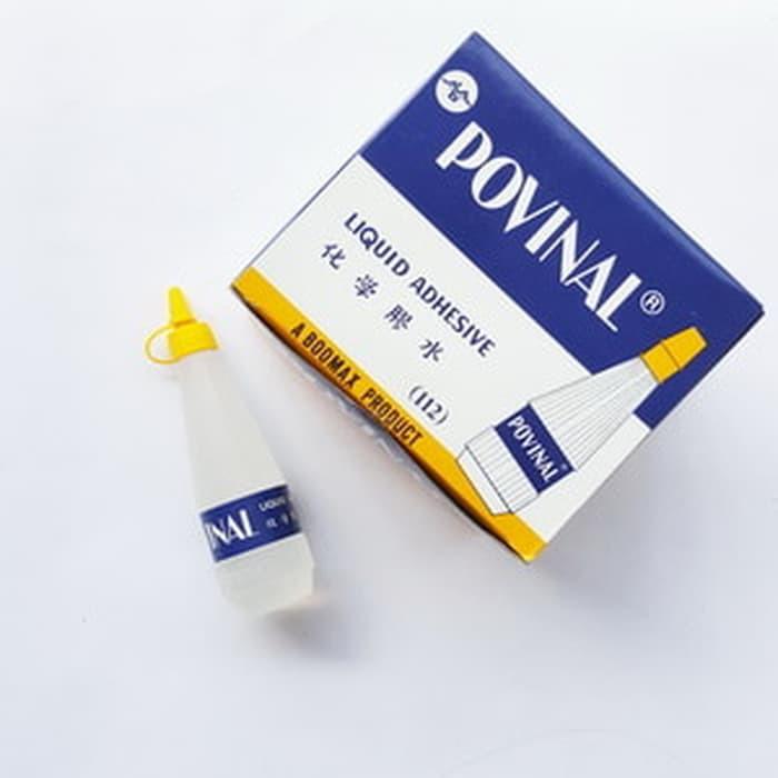[ PACK ] Lem Kertas Cair Tanggung - Povinal 112 75 ml MURAH!