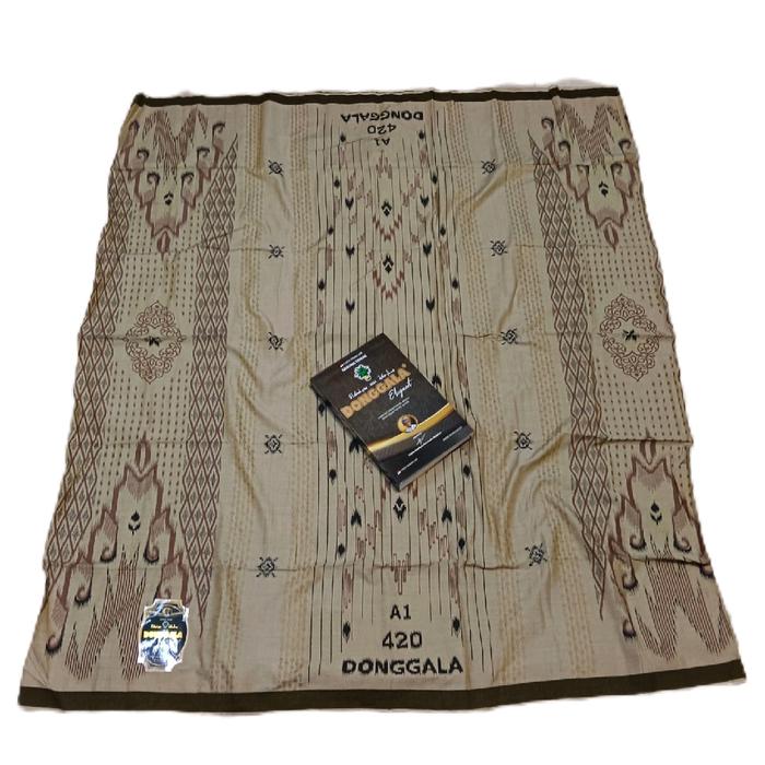 Sarung Donggala Bahan Rayon Motif Sutra Full Songket Timbul Model A1 420 untuk Muslim