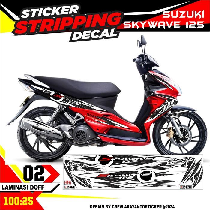 Sticker Striping Suzuki Skywave 125 Variasi ARS05 night riders m