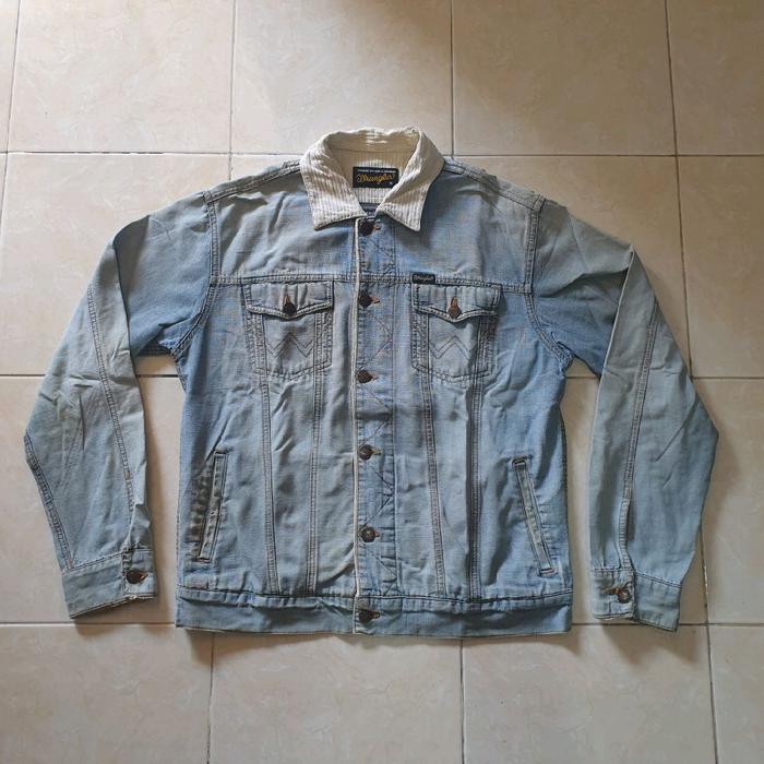 Jaket Trucker Jeans Wrangler Size Small Second