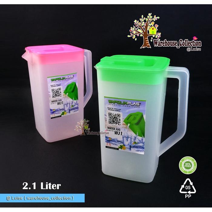 Eskan Air Kotak 2,1 liter Plastik wapolin / Teko Plastik segi / Eskan Kotak / Tempat air/ Water Jug