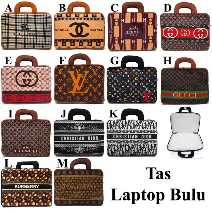 Tas Laptop BB Bulu Note Book Notebook 14 Inch Printing