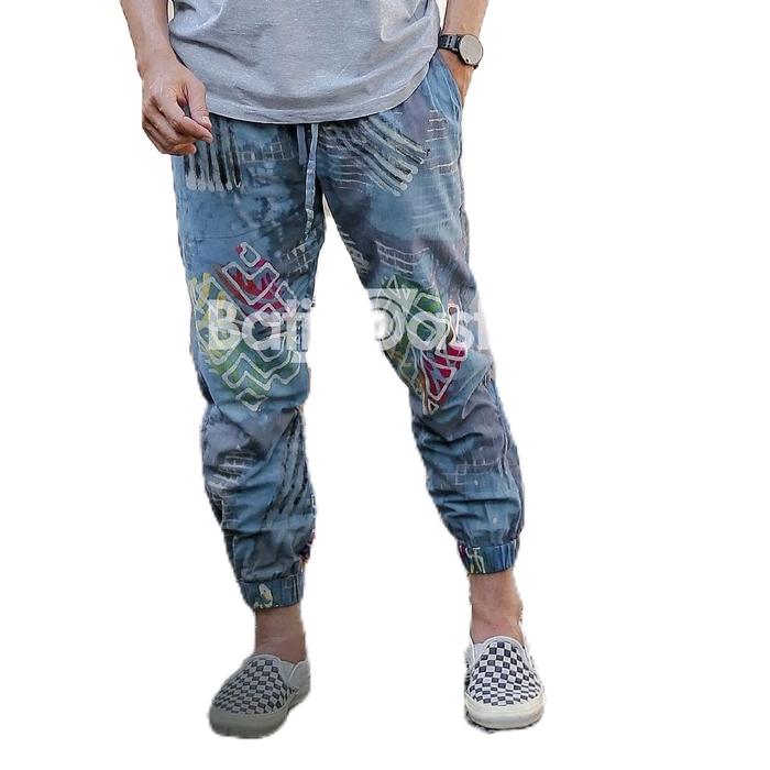 CELANA JOGER BATIK ABSTRAK KEKINIAN KODE BJ 03 Pria Panjang Katun Dewasa Motif Cowok Cewk