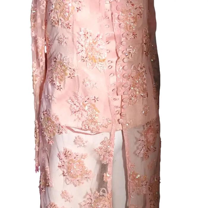 Baju kawinan kebaya pink manik manik unik prelove Wanita Pengantin Mewah
