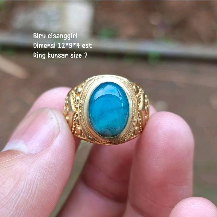 (TERMURAH) Cincin Batu Akik Biru garut cisanggiri