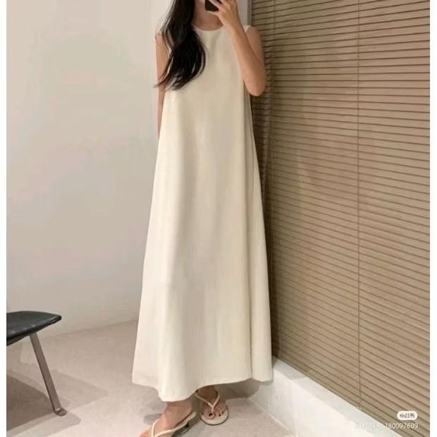 Inner longdress katun toyobo premium | gamis tanpa lengan Wanita