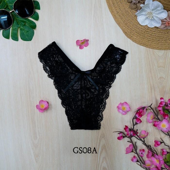 Celana Dalam Seksi Cd Gstring Wanita Sexy Underwear Brokat Hitam Gsa