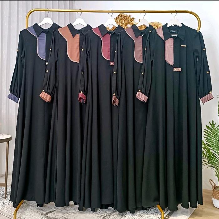 MuFida Dress  Masya Allah Tabarokallah . Gamis yang simple membuat tampilan makin terlihat anggun