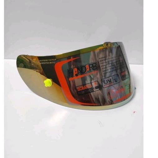 Flat visor kyt rc-7 / kyt r10 /kyt k2r iridium blue /gold /silver/hitam /putih tear off post