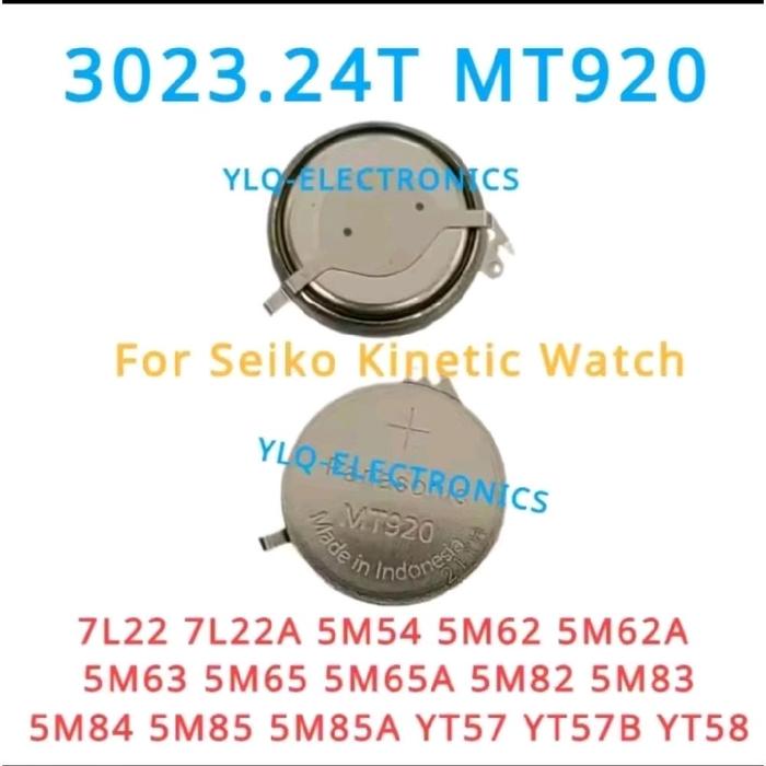 Baterai Jam Tangan Type MT920/3023.24T/3023 24T Kinetic untuk Seiko 7L22/7L22A/5M54/5M62/5M62A/5M63/