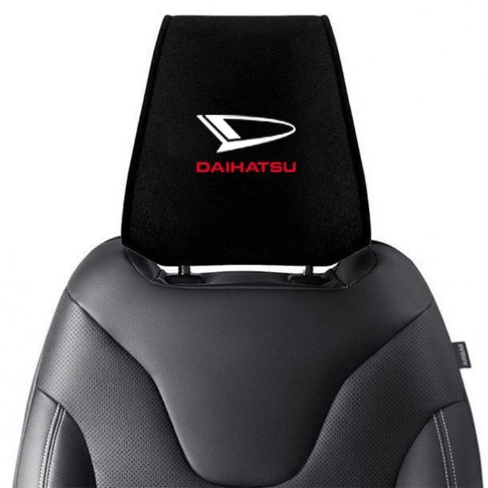 Sarung Headrest Mobil Cover Pelindung Headrest Sandaran Kepala Jok Mobil Universal dengan Logo