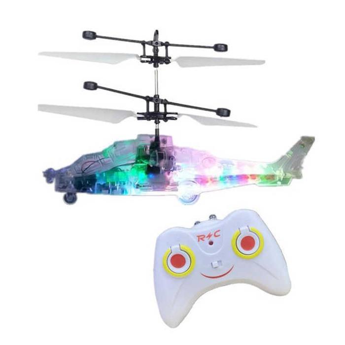 HOUGUO Besar LED Helikopter RC Mainan Anak Mainan Pesawat Hadiah Ulang Tahun Remote Control Helikopt