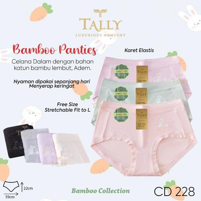CD 228 TALLY BAMBOO RABBIT - CD TALLY 228 MOTIF RABBIT BAHAN BAMBOO - Tally 228 CD Celana Dalam ABG