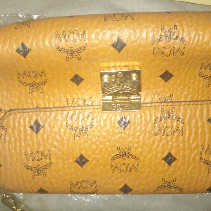Tas MCM Visetos Monogram Brown Chain Shoulder Bag Prelove Elit Friends