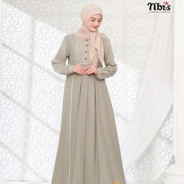 Gamis ron 019 nibras gamis kekinian gamis muslim Wanita