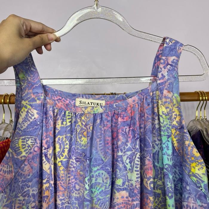 Diva Yukensi Dress By Silatuku - Daster Lekbong Jumbo Payung Tanpa Lengan Batik Cap Rayon Premium Ld