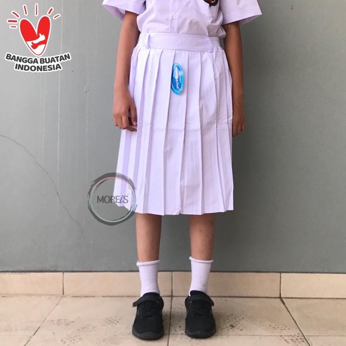 ◤Promo◢ Seragam Rok Remple/Rempel Sd Pendek Putih Bahan Famatex