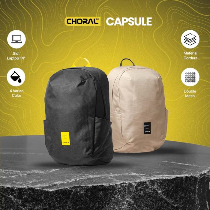 Choral Capsule Backpack | Tas Ransel Pria Wanita | Tas Pria | Tas Travel | Tas Sekolah
