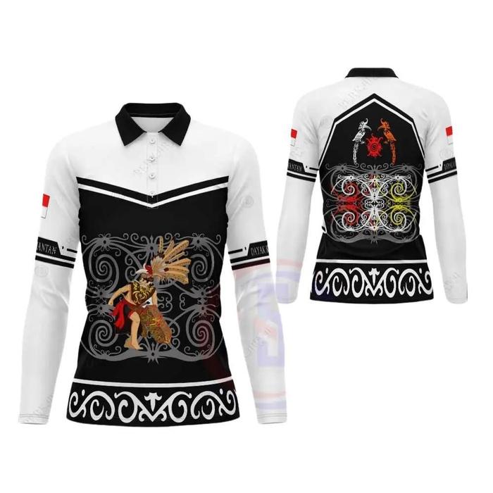 Jersey Motif Batik Kalimantan Kaos Polo Wanita Motif Batik Dayak Kalimantan Kaos Berkerah Batik Kali
