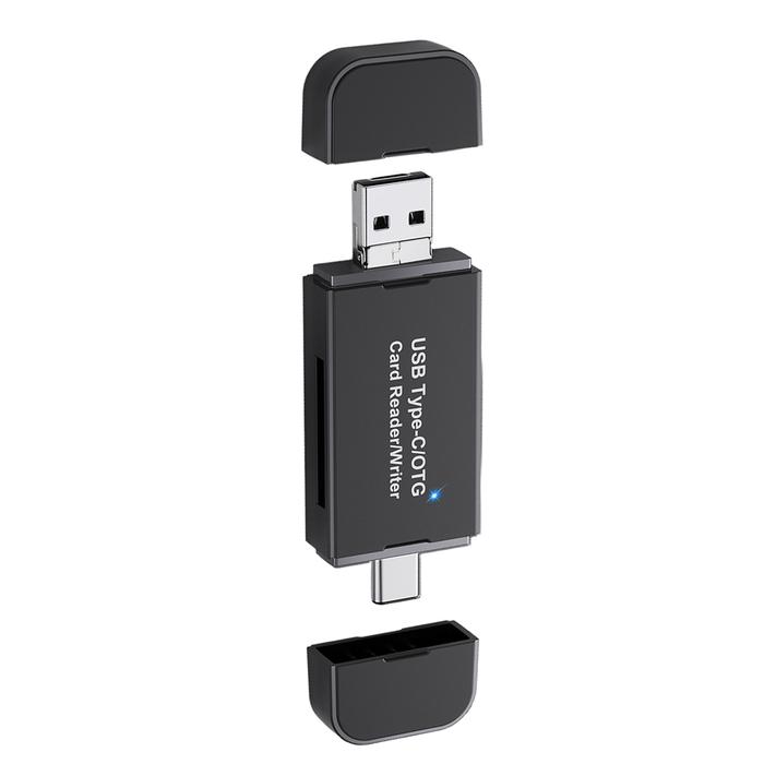 Pembaca kartu OTG 4 in 1, pembaca kartu memori pintar usb 3.0 Tipe C