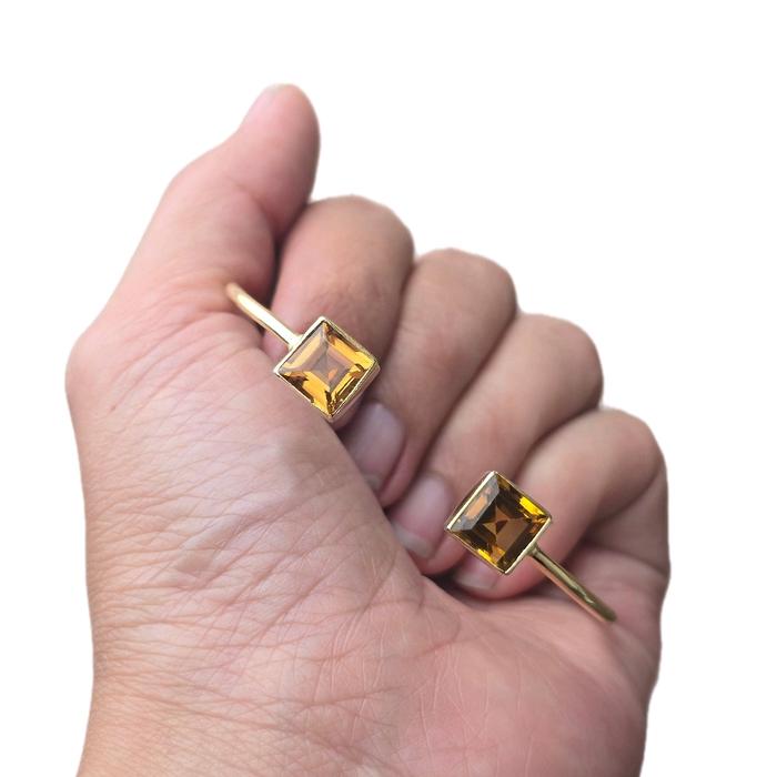 Gelang Perak Permata Citrine Lapis Emas 18 karat